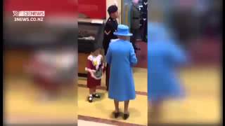 Little girl curtseying the Queen gets a rude surprise [upl. by Rebak]