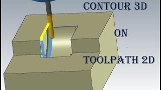 CONTOUR 3D on TOOLPATH 2D in MasterCam [upl. by Elleraj]