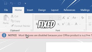 Notice  Most Features Are Disabled Becuase Your Office Product is Inactive FIXED [upl. by Brogle287]