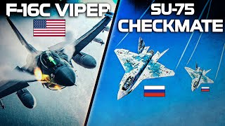 Su75 Checkmate Vs F16C Viper  Deep Interdiction Mission  DCS [upl. by Gabor355]