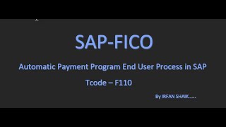 Automatic Payment Program RUN  F110 [upl. by Conyers]