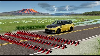 INSANE CAR STUNT GONE WRONG Spikes vs Deep Water  EPIC FAIL  BEAMNG DRIVE [upl. by Ailedo]