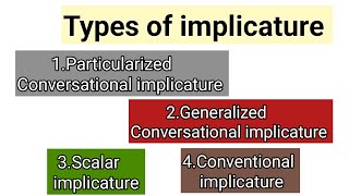 implicature in pragmatics  types of implicature  conversational implicature  Discourse Studies [upl. by Amara]