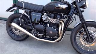 Triumph Bonneville SCProject 2 1 exhaust [upl. by Sakiv]