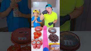 Chocolate foods vs Red color foods ice cream challenge🍨 funny by Ethan Funny Family [upl. by Aihceyt]