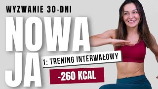 1 ODCHUDZAJĄCY trening interwałowy dla początkujących  30dniowe wyzwanie NOWAJA [upl. by Diaz]