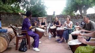 Tibou Cissoko cours de djembe et doun doun niveau débutants rythme anta Ziguinchor Senegal [upl. by Aer]