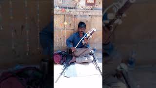 Rajasthani folk song played on Ravana HathaMusical instrument RavanahathaShortsRajasthani folk [upl. by Arihay483]