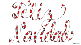 ¿ Cómo hacer Letras Navideñas  Lettering Feliz Navidad [upl. by Imuyam378]