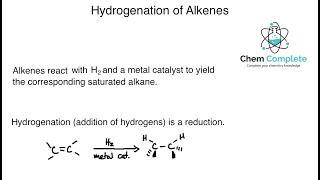 Hydrogenation of Alkenes  Addition of Hydrogen [upl. by Alyson]