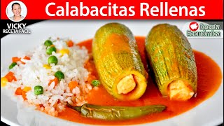 CALABACITAS RELLENAS  Vicky Receta Facil [upl. by Harrod]