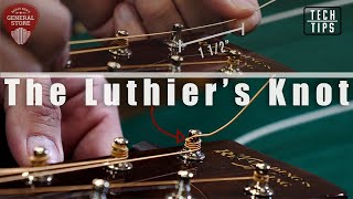 Tech Tip How to Tie a Luthiers Knot When Changing Strings [upl. by Slin]