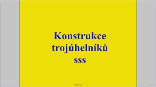 Konstrukce trojúhelníku  sss [upl. by Eelnayr]