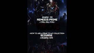 Nemesis Prime Vs Scourge  shorts nemesisprime scourge  audio credit cerealkiller412 [upl. by Vern877]