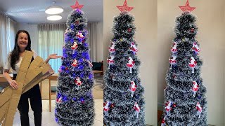 Como fazer ÁRVORE DE NATAL FÁCIL Árvore de NATAL com material reciclado Decoração de Natal DIY [upl. by Ymer356]