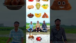 Eating biscuit Banana popcorn watermelon vs bee chilli cockroach eating game video funny viral [upl. by Ees]