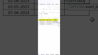 Using the DAYS Function in Excelyoutube spreadsheet shortcutkeys viralvideo [upl. by Weisler]