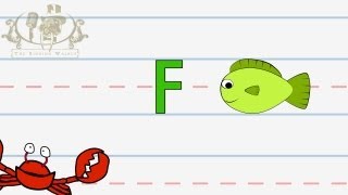 Write the letter F  Alphabet Writing lesson for children  The Singing Walrus [upl. by Lavery]