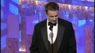 Golden Globes 1997 Edward Norton Wins Best Supporting Actor [upl. by Ynattib]