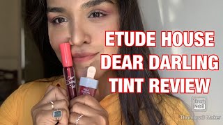 Etude House Dear Darling Lip Tints Review  Swatches  IndianMedium Skin  Shiuli Paul [upl. by Malaspina]