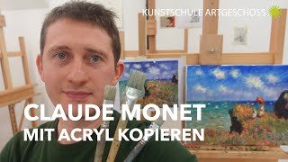 Claude Monet Bild mit Acrylfarben und Klopapier schnell malen Online Malkurs mit Dmitrij Schurbin [upl. by Vish70]