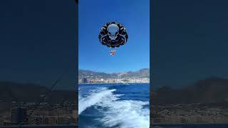 Parasailing Over Fuengirola Beach amp the Mediterranean Sea Part 1 Take Off parasailing holiday [upl. by Diantha486]