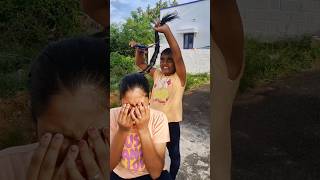 going to CUT✂️ sisters HAIR 😱TomampJerry 🤣DiyaIshwarya shorts viralvideo [upl. by Eerihs]