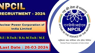 NPCIL Recruitment 2024 Executive Trainee npcilrecruitment2024 gktoday govtjobs npcil jobalerts [upl. by Lankton637]