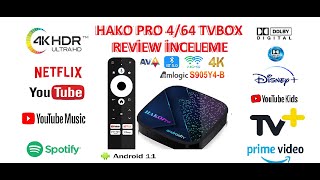 HAKO Pro 464 S905Y4B TVBox İncelemesi Full Lisanslı Yüksek RamDepolama [upl. by Eeleak]