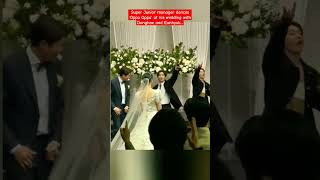 Super Junior manager dances Oppa Oppa at his wedding with Donghae and Eunhyuk [upl. by Rohpotsirhc204]