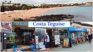 Costa Teguise Lanzarote town amp beach walk Canary Islands 4K [upl. by Nema174]