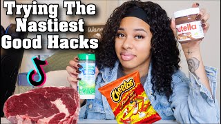 Trying The WORST TikTok Food Hacks That Shouldnt Exist  TRYING THEM ALL😳 [upl. by Louella436]