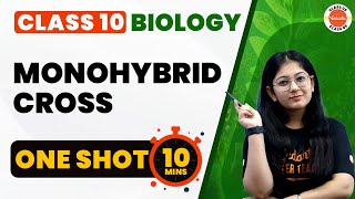 Monohybrid Cross One Shot  Heredity and Evolution Class 10  NCERT 10th Biology Chapter9 Cbse2024 [upl. by Latoniah]