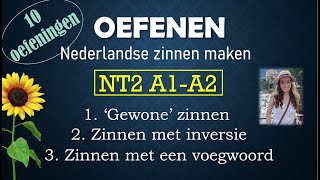 Test je Nederlands A1A2 Zinnen maken met inversie  voegwoord Practice video word order NT2 [upl. by Inwat488]