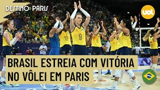 OLIMPÍADAS 2024 BRASIL VENCE O QUÊNIA E ESTREIA COM TRANQUILIDADE NO VÔLEI FEMININO EM PARIS [upl. by Aires]