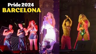 PRIDE Barcelona 2024 with Belén Aguilera Rebeca Soraya Melody amp María Pelae [upl. by Eirrot817]