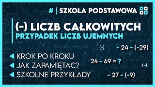 ODEJMOWANIE LICZB CAŁKOWITYCH ujemnych 🔢  Jak zapamiętać ✅️  Szkoła Podstawowa [upl. by Brezin]