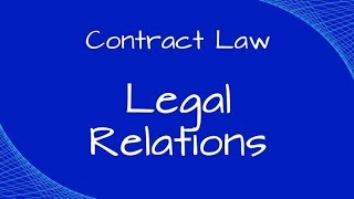 Contract Law Intention to Create Legal Relations [upl. by Sucam268]