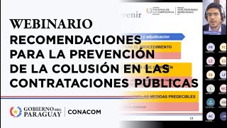 Webinario quotRecomendaciones para la prevención de la colusión en contrataciones públicasquot 2024 [upl. by Sybyl]