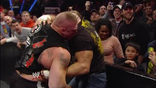 Triple H and Brock Lesnar clash during fight between Mr McMahon and Paul Heyman [upl. by Vihs633]