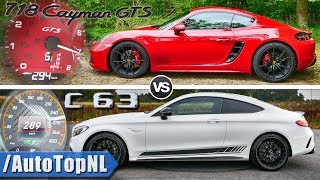 C63 AMG vs Cayman GTS  0250kmh ACCELERATION SOUND amp AUTOBAHN POV TOP SPEED by AutoTopNL [upl. by Jacoby]