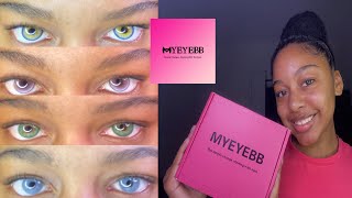 MYEYEBB Contact Lenses Review  4 Colored Contact Lenses [upl. by Aissatsana598]