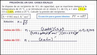 CÓMO CALCULAR LA PRESIÓN DE UN GAS  Gases Ideales [upl. by Lanuk837]