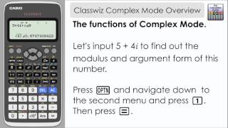 Casio Classwiz Complex Mode  Modulus amp argument and Cartesian form Casio Calculator 991EX [upl. by Enowtna980]