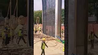 Installation process of underground reinforced concrete continuous wall [upl. by Aneehta]