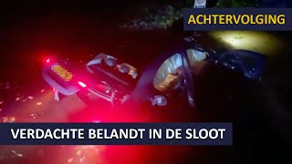 Politieachtervolging  Verdachte belandt in de sloot [upl. by Aniakudo338]