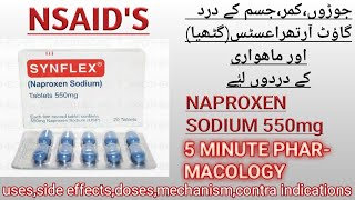 Naproxen SodiumSynflex Pharmacology Uses Side effects Doses Contra Indications [upl. by Moishe]