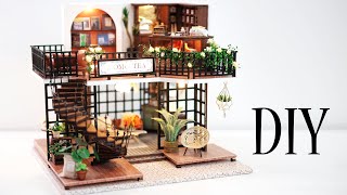 DIY Miniature Dollhouse Kit  Forset Teashop  Vintage Coffee Shop  Relaxing Satisfying Video [upl. by Mahau]