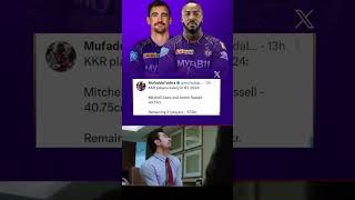 Mitchell Starc And Andre Russell IPL salary is equal to salary of whole kkr squad kkr ipl viral [upl. by Nitnerb]