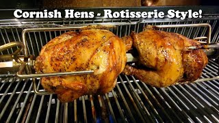 Cornish Hens in the Weber  Rotisserie Style [upl. by Fairfax80]